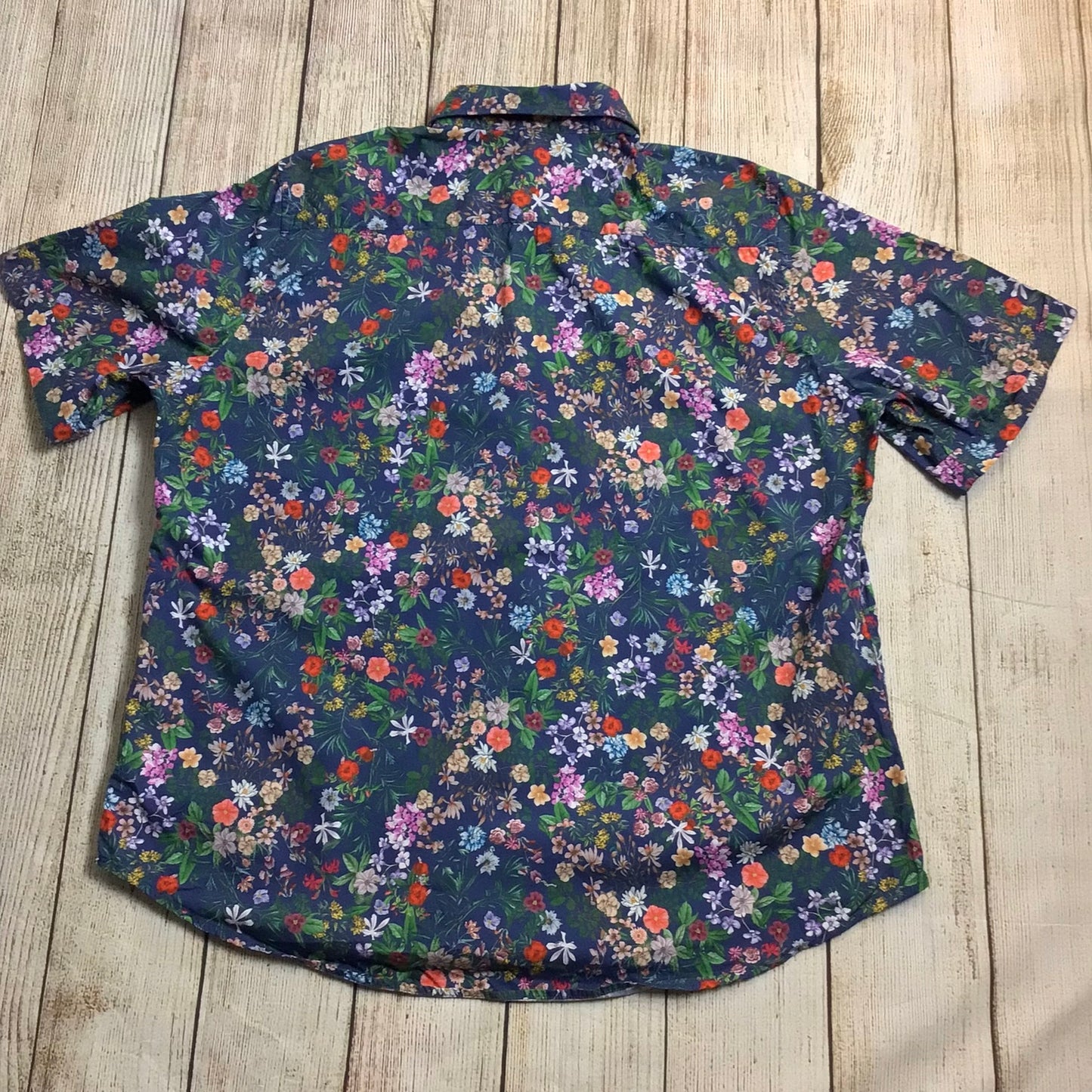 James Meade Ltd Blue Multi Floral Print Shirt Size XL (approx.)