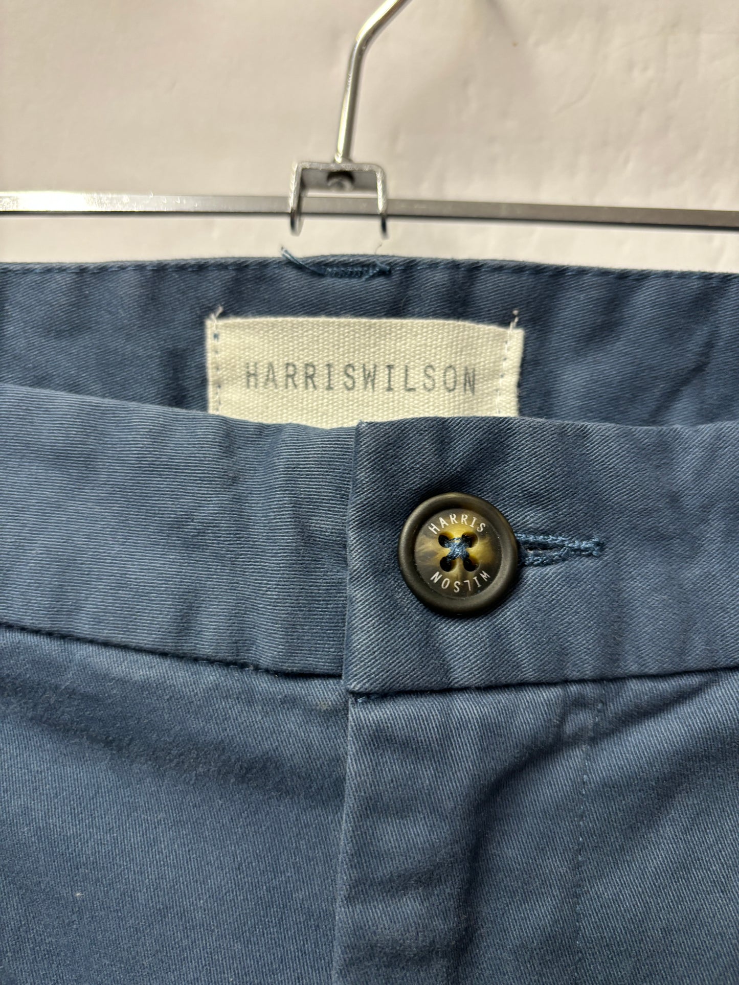 Harris Wilson Blue Cotton Chino Trousers