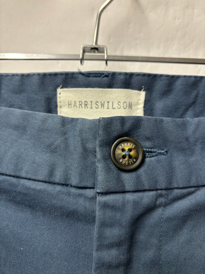 Harris Wilson Blue Cotton Chino Trousers