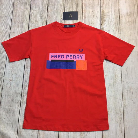 BNWT Fred Perry Red Cherry Bomb T Shirt Size UK 6