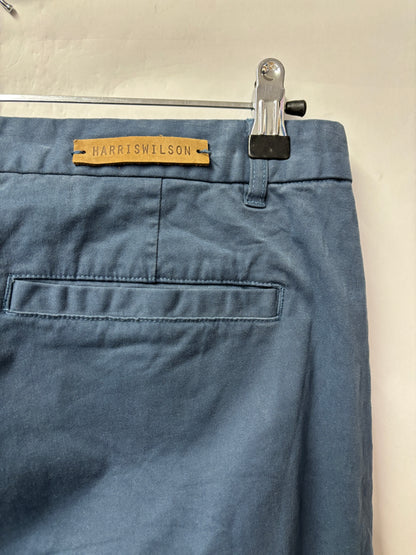 Harris Wilson Blue Cotton Chino Trousers