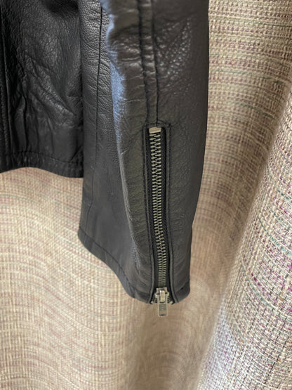 Triumph Motorcycles Black Leather Biker Motorbike Jacket Large