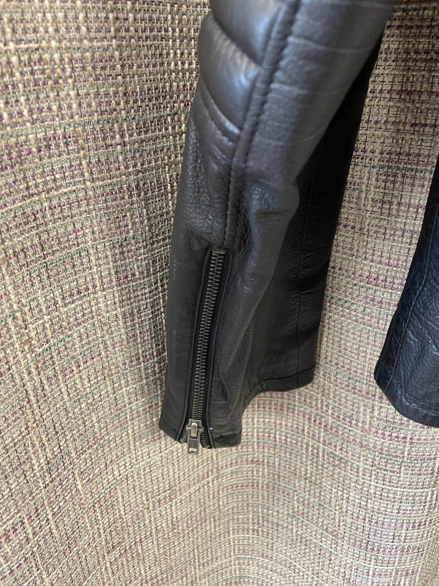Triumph Motorcycles Black Leather Biker Motorbike Jacket Large