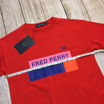 BNWT Fred Perry Red Cherry Bomb T Shirt Size UK 6