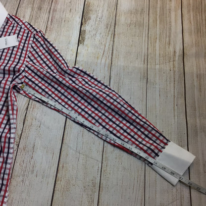 BNWT Gianni Feraud Red, White, Blue Checked Shirt Size 15