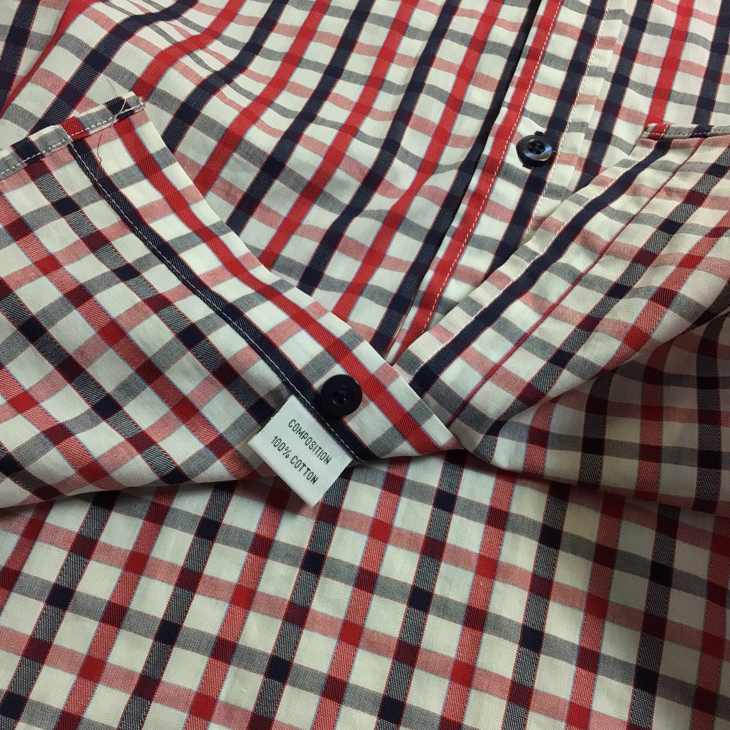 BNWT Gianni Feraud Red, White, Blue Checked Shirt Size 15