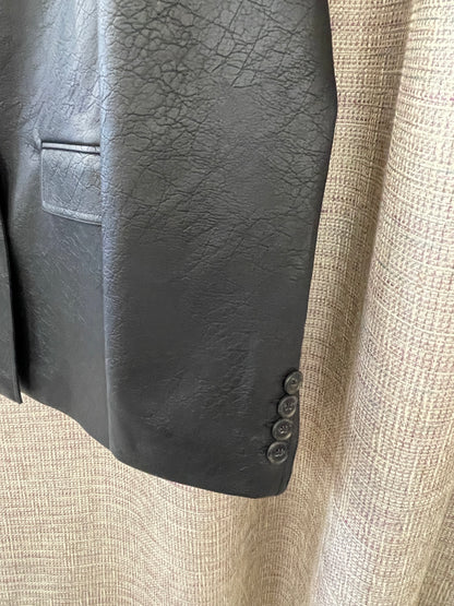 M&S Marks & Spencer New with Tags Black Faux Leather Blazer Style Jacket 10