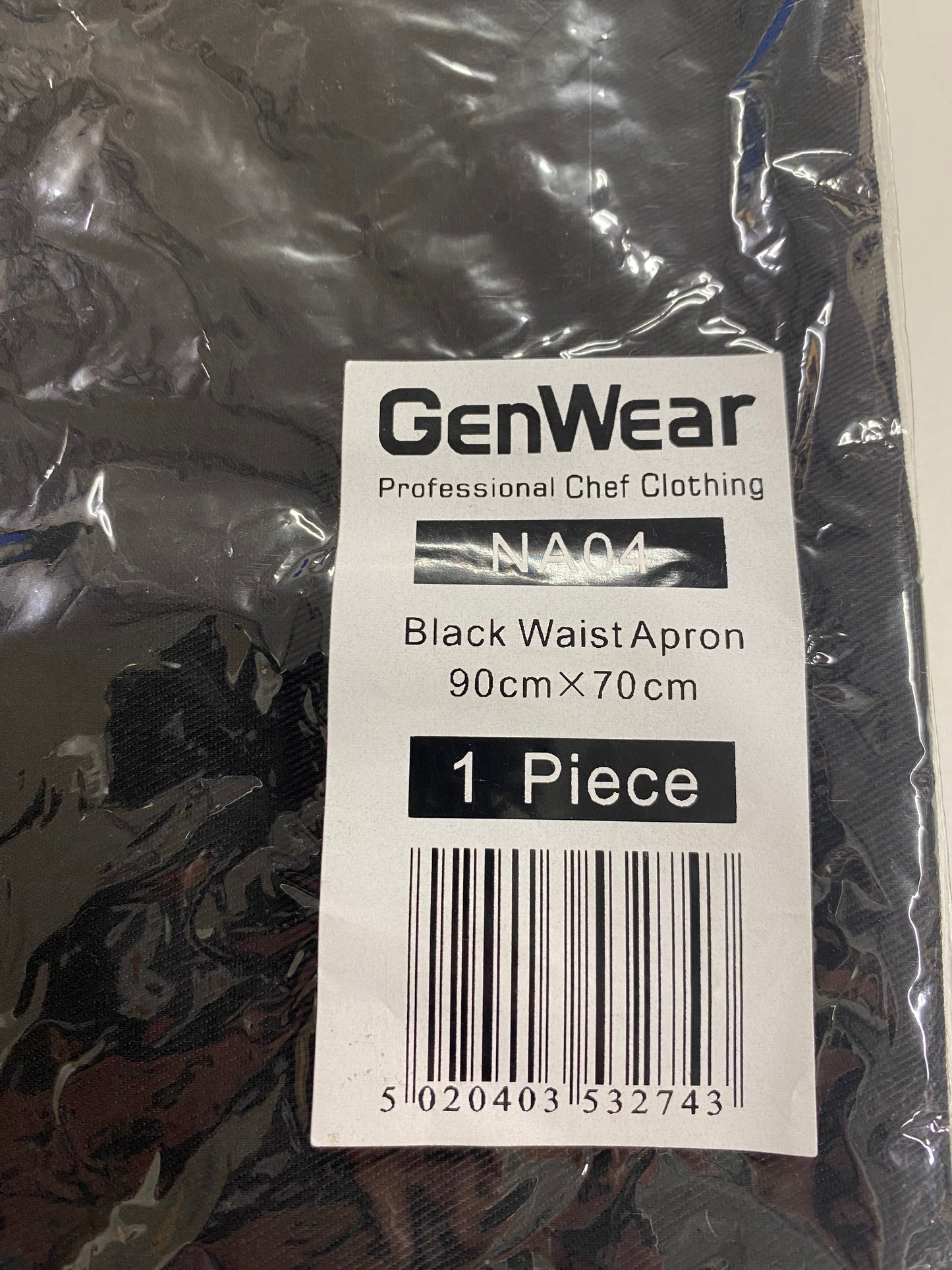 4 X Genwear Black Professional Waist Aprons 90cmx70cm  NA04 BNWT