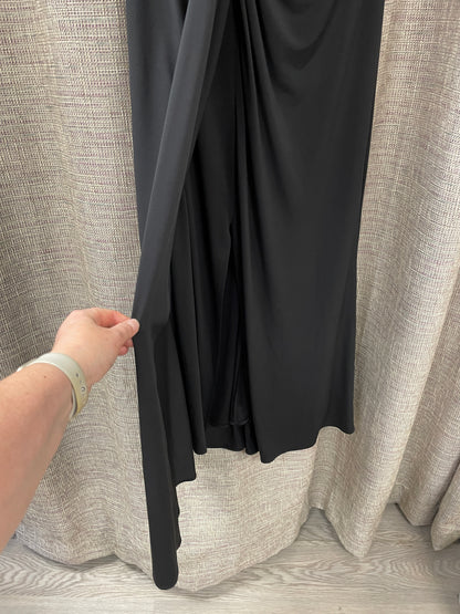 Chesca Black Jersey Sequin Long Maxi Dress Size 16