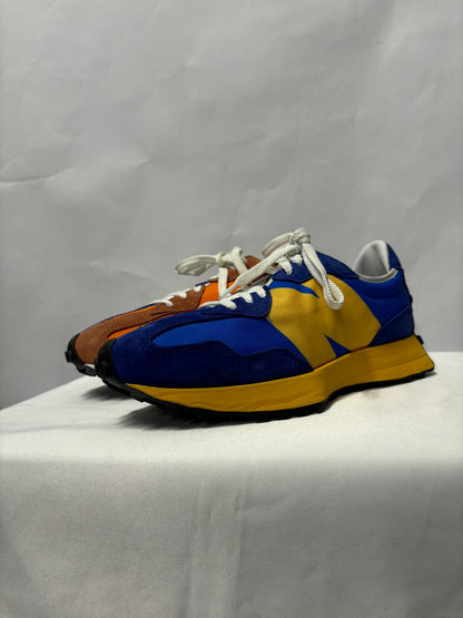 New Balance MS327  Blue and Yellow Retro Runner Trainers 7.5