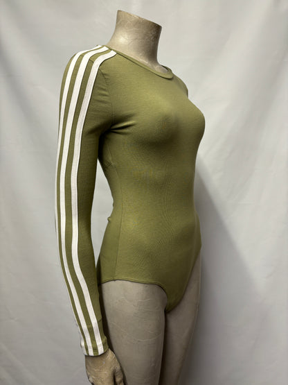 Adidas Originals Beige Three Stripe Bodysuit 8 BNWT