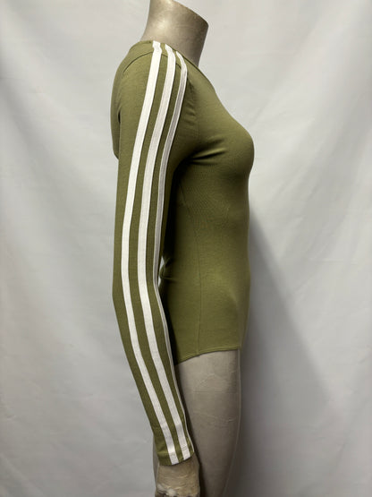 Adidas Originals Beige Three Stripe Bodysuit 8 BNWT