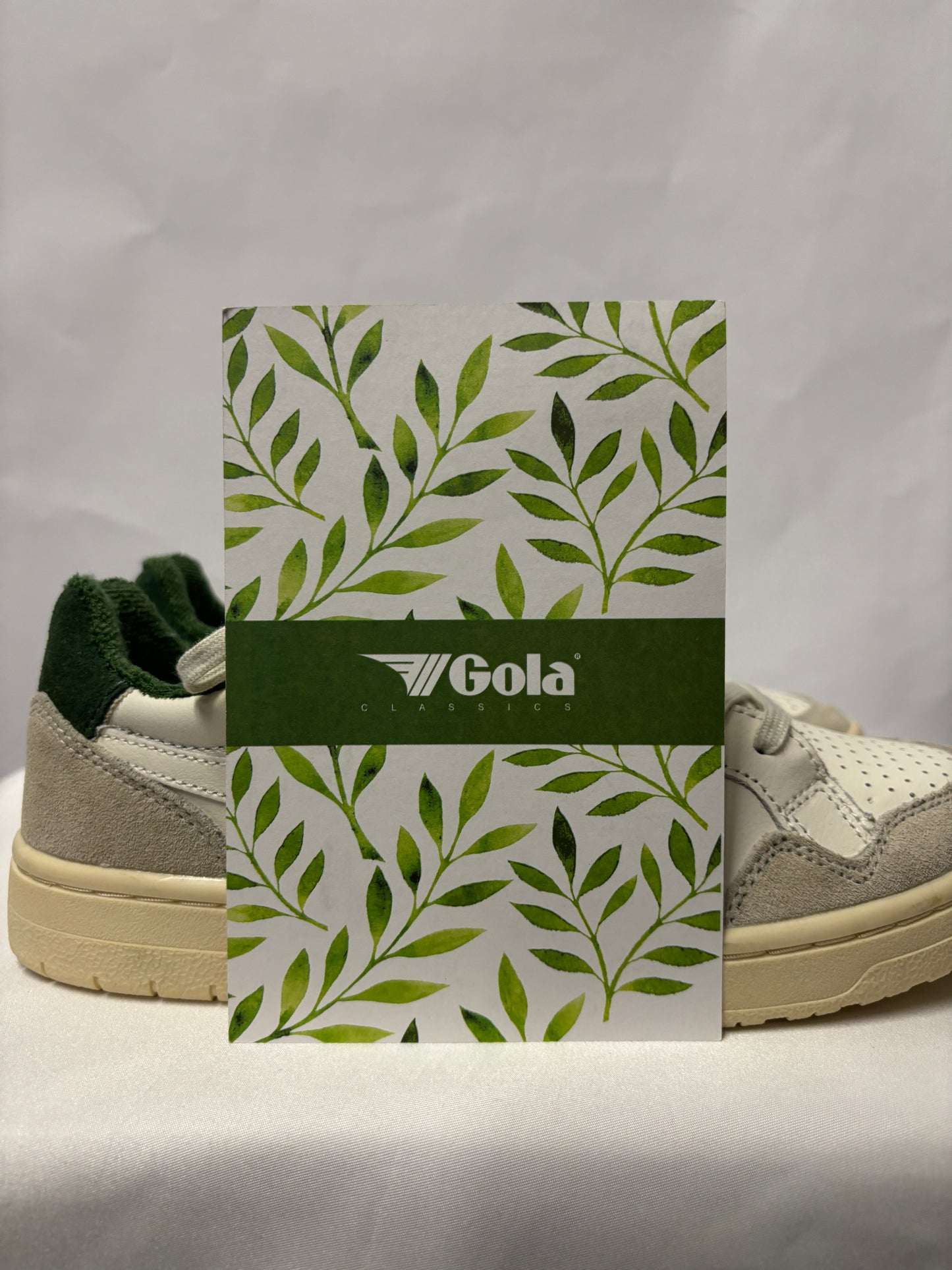 Gola Classic Eagle Off-white and Evergreen Trainers 4