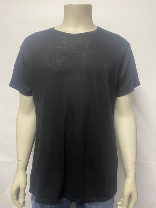 Japanese Fabric R13 Black Simple Cotton T-Shirt Men's Large