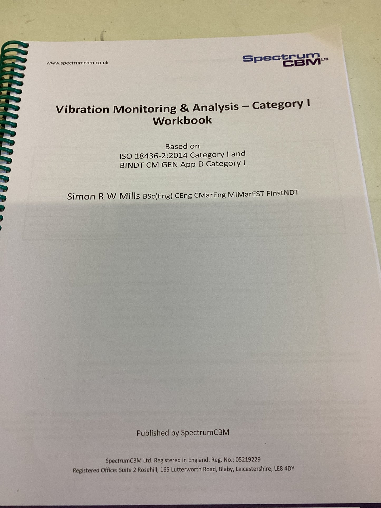 Vibration Monitoring & Analysis- Category 1 Workbook