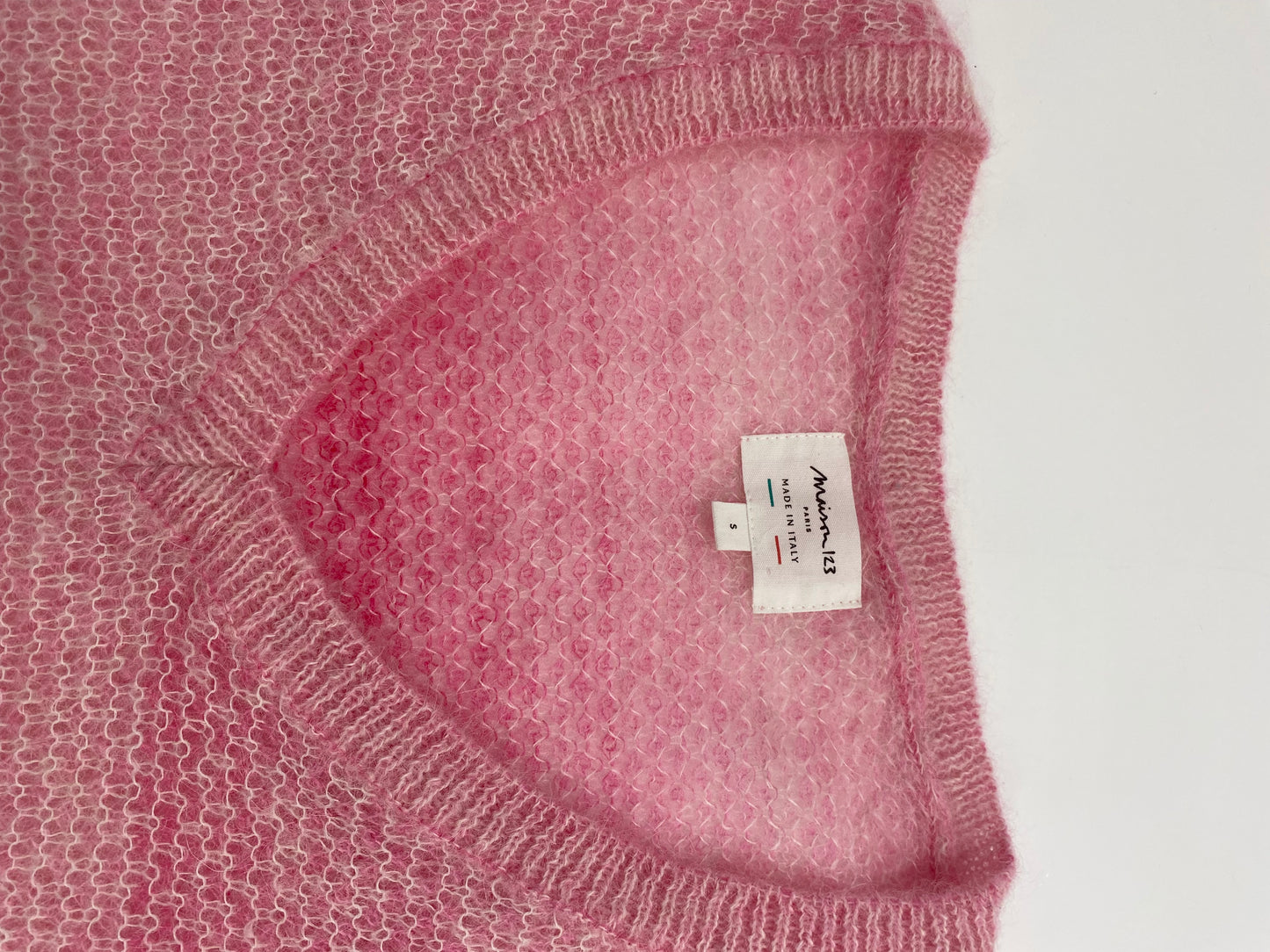 Pink Mohair V Neck Jumper Size Small