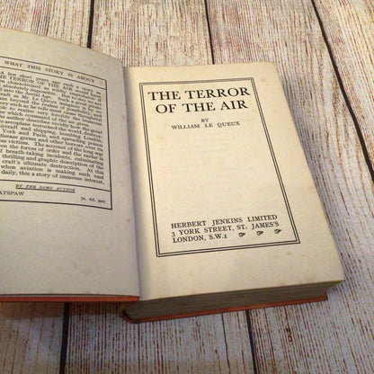 The Terror of the Air by William Le Queux (1929) Herbert Jenkins