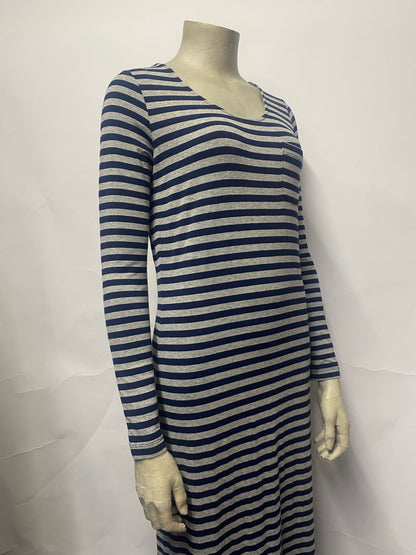 Autograph Grey and Blue Stripe Jersey Stretch Maxi Dress 10 BNWT