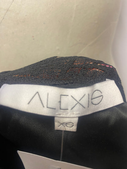 Alexis Black Party Playsuit Lace Cut-out XS