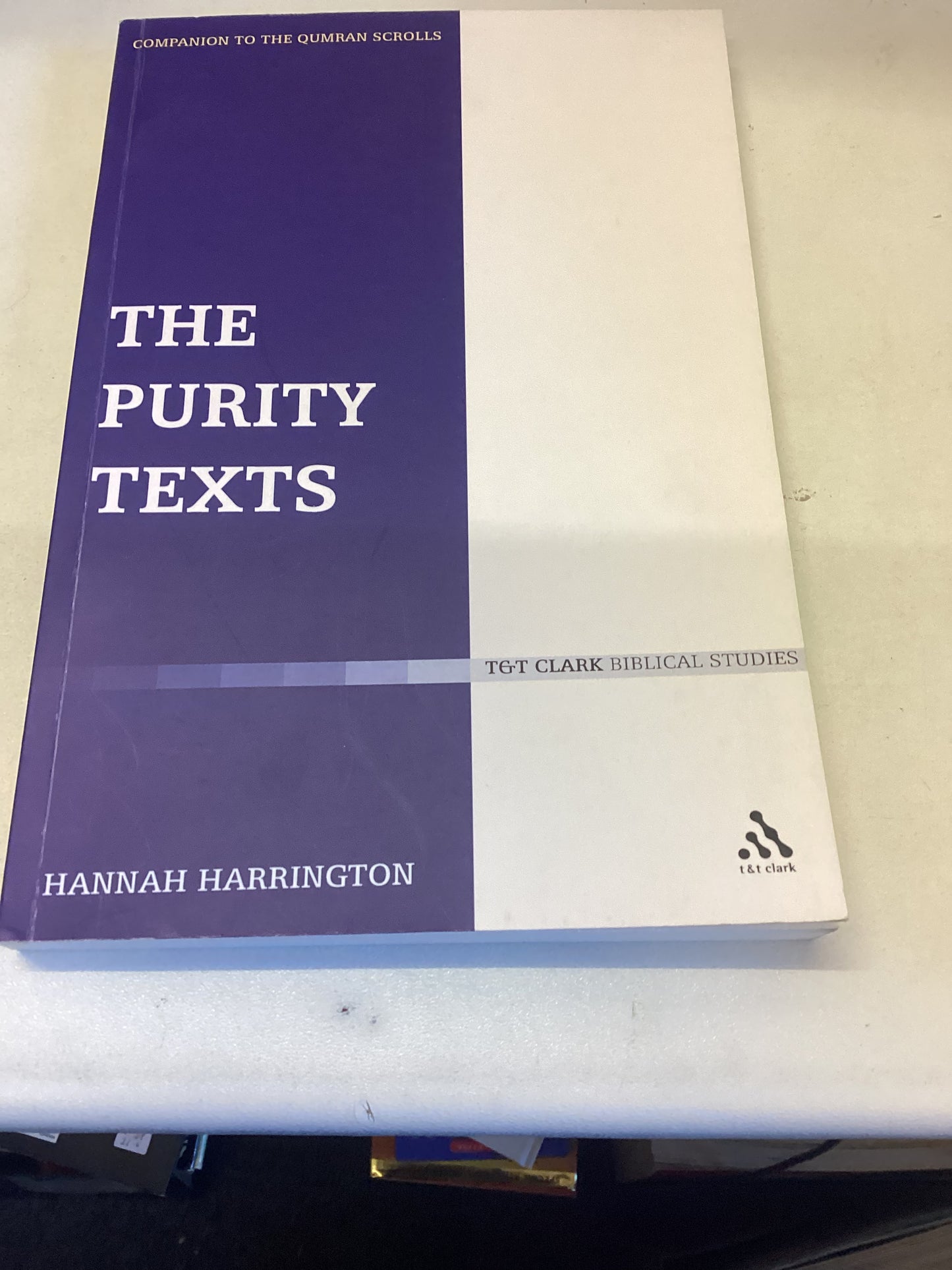 The Purity Texts Companion to The Qumran Scrolls Hannah Harrington  T  T Clark Biblical Studies