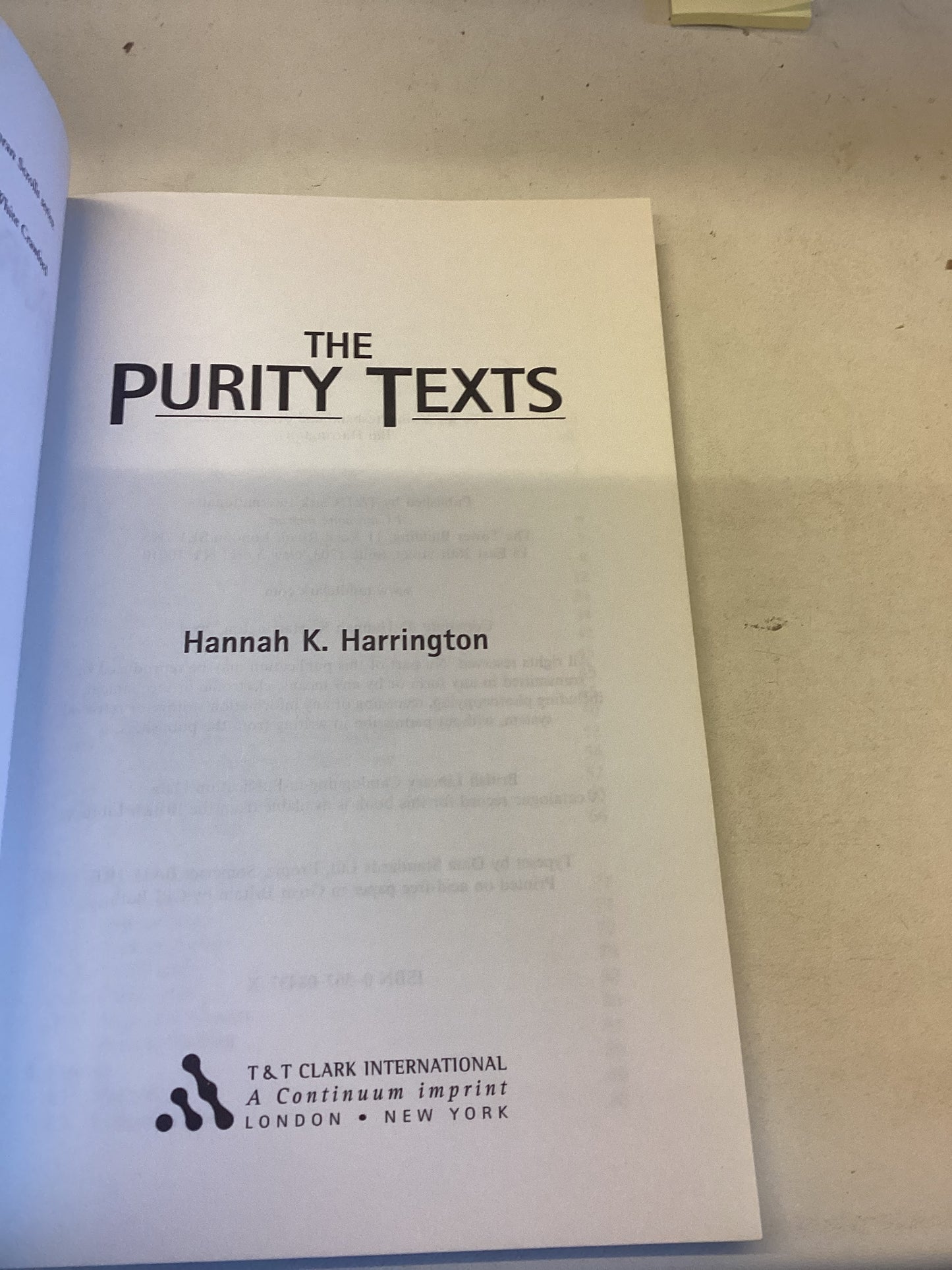 The Purity Texts Companion to The Qumran Scrolls Hannah Harrington  T  T Clark Biblical Studies
