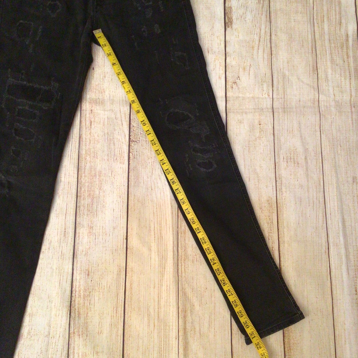 Replay Anbass M914 Black Ripped Jeans Size 30