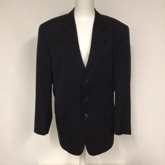 Vintage Lino Vierra Lorünser Tuchfabrik Black Wool Blend Blazer Jacket Size 50