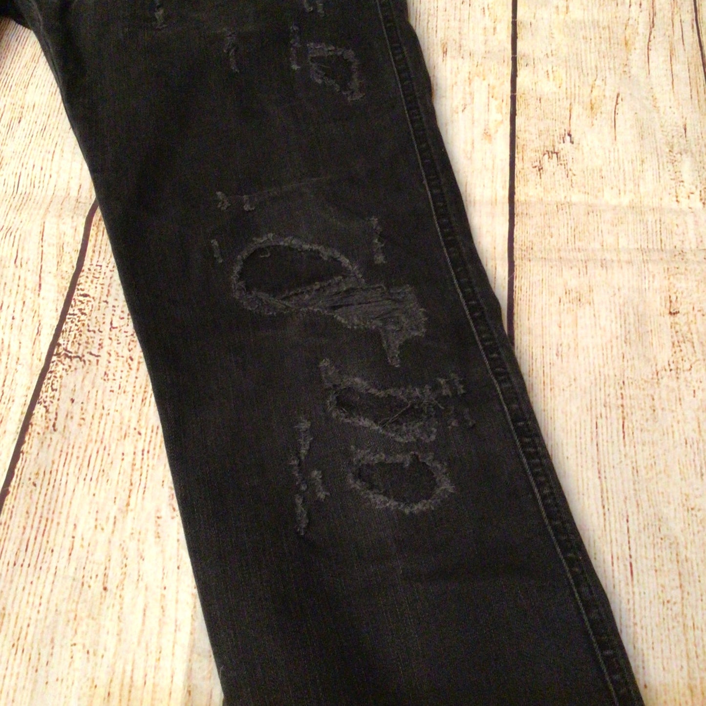 Replay Anbass M914 Black Ripped Jeans Size 30