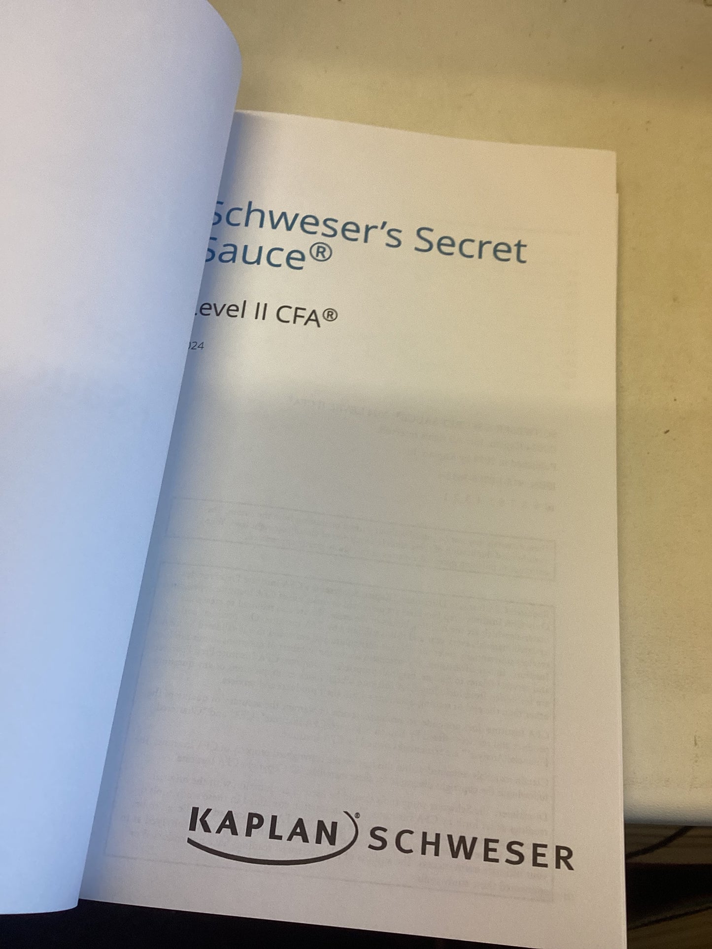 Schweser's Secret Sauce Leve 11 2024 CFA Exam Prep