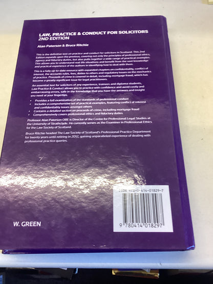 Law, Practice & Conduct For Solicitors 2nd Edition Alan Paterson & Bruce Ritchie