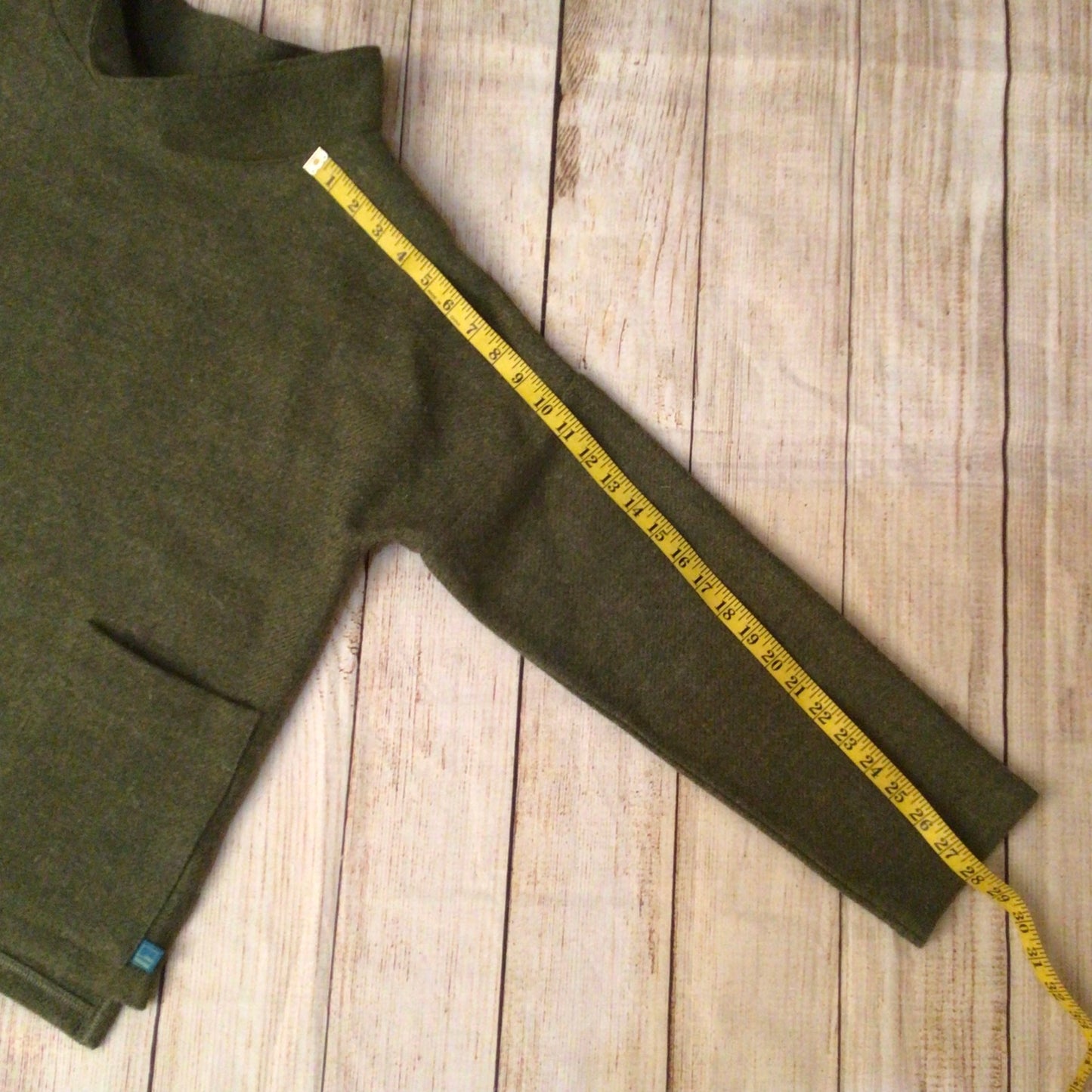 Lumen Harris Tweed Olive Green Pure Wool Smock Top Size Ch44