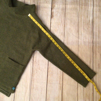 Lumen Harris Tweed Olive Green Pure Wool Smock Top Size Ch44