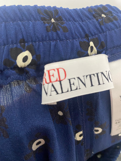 Red Valentino Blue Paisley Print Silk Trouser Set 8/40