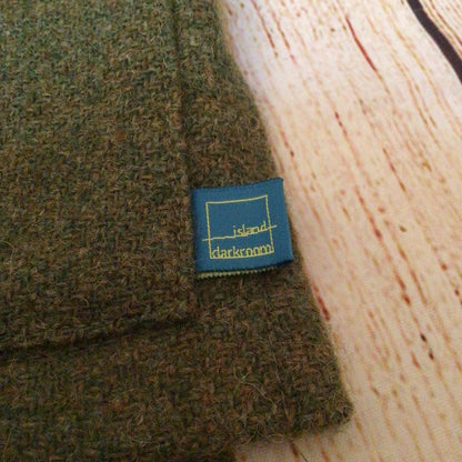 Lumen Harris Tweed Olive Green Pure Wool Smock Top Size Ch44
