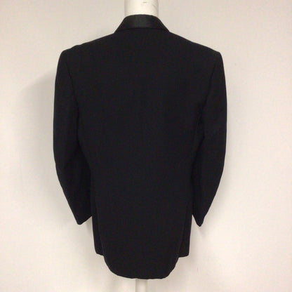 Hardy Amies Hepworths Black Wool 1 Button Tuxedo Jacket Size 38