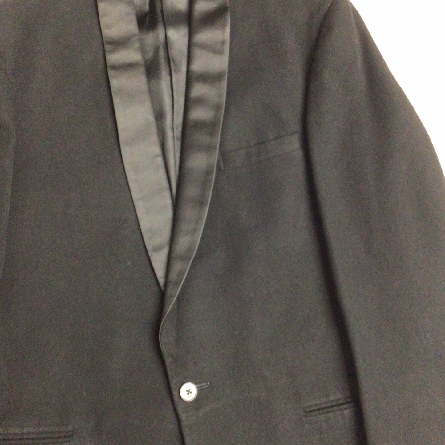 Hardy Amies Hepworths Black Wool 1 Button Tuxedo Jacket Size 38