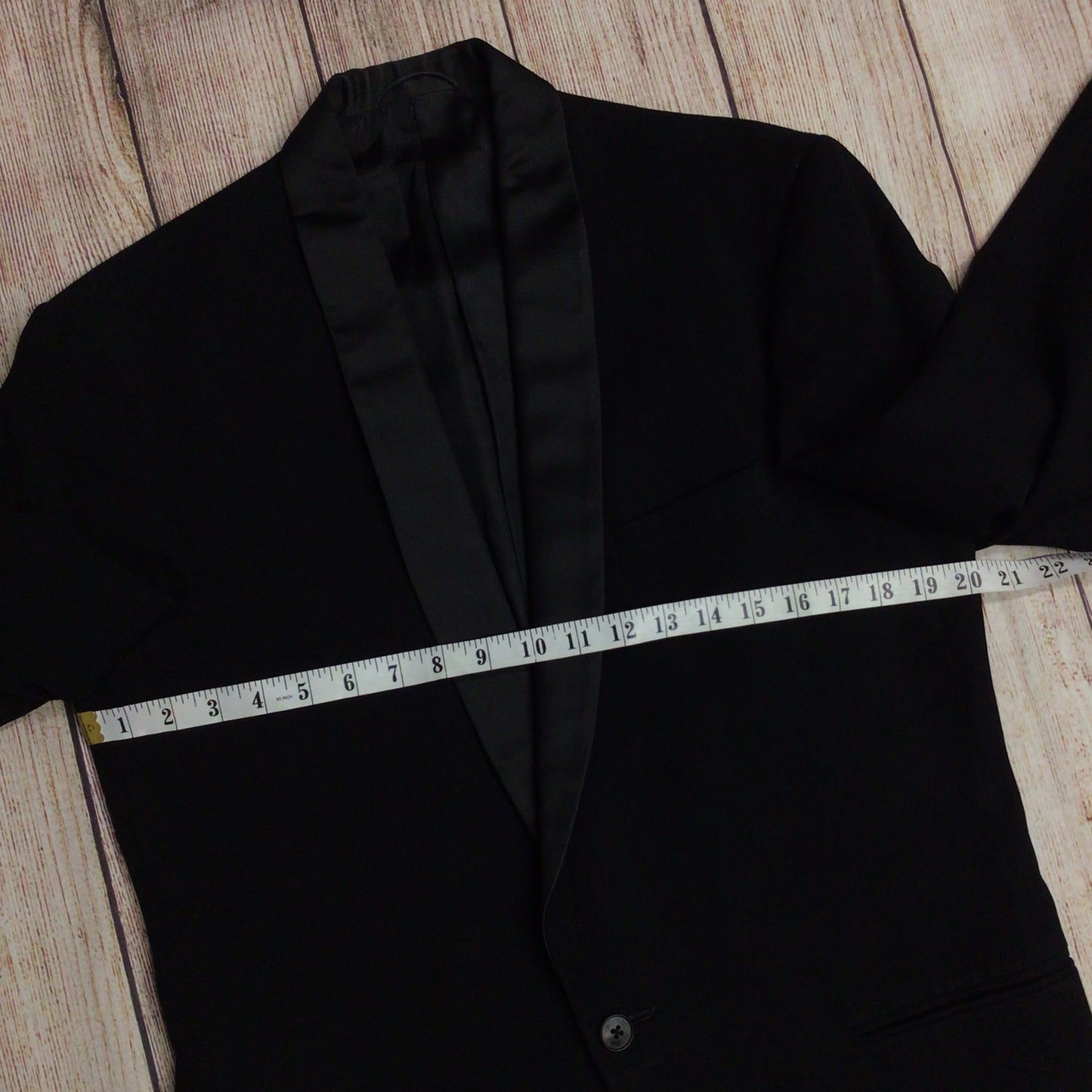 Hardy Amies Hepworths Black Wool 1 Button Tuxedo Jacket Size 38