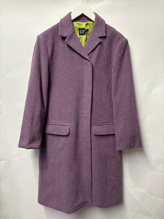 Gap Purple Wool and Cashmere Overcoat Large