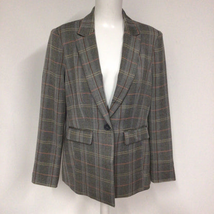 BNWT Label Lab Grey Multi Checked Blazer Jacket Size 14