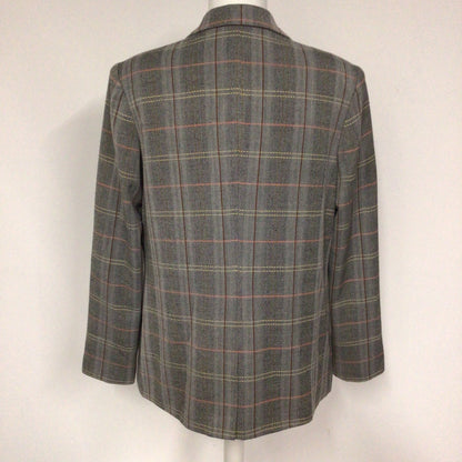 BNWT Label Lab Grey Multi Checked Blazer Jacket Size 14