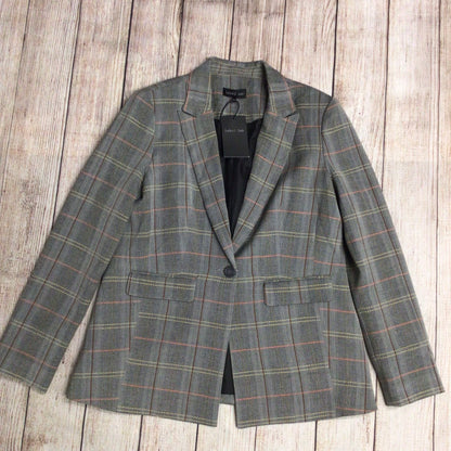 BNWT Label Lab Grey Multi Checked Blazer Jacket Size 14