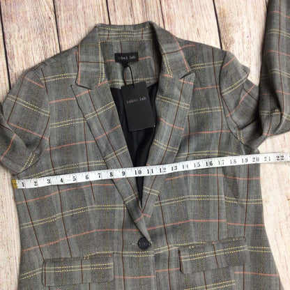 BNWT Label Lab Grey Multi Checked Blazer Jacket Size 14