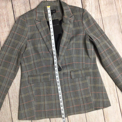 BNWT Label Lab Grey Multi Checked Blazer Jacket Size 14