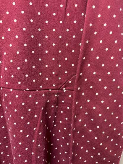 Joules Burgundy Polka Dot Cotton Mid Length Dress 18