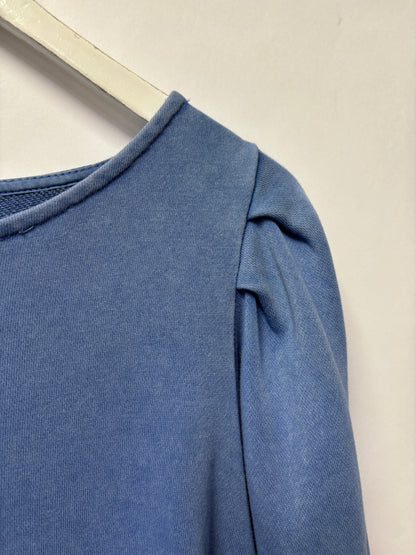 Oliver Bonas Blue Cotton Blend Sweatshirt Style Dress 16