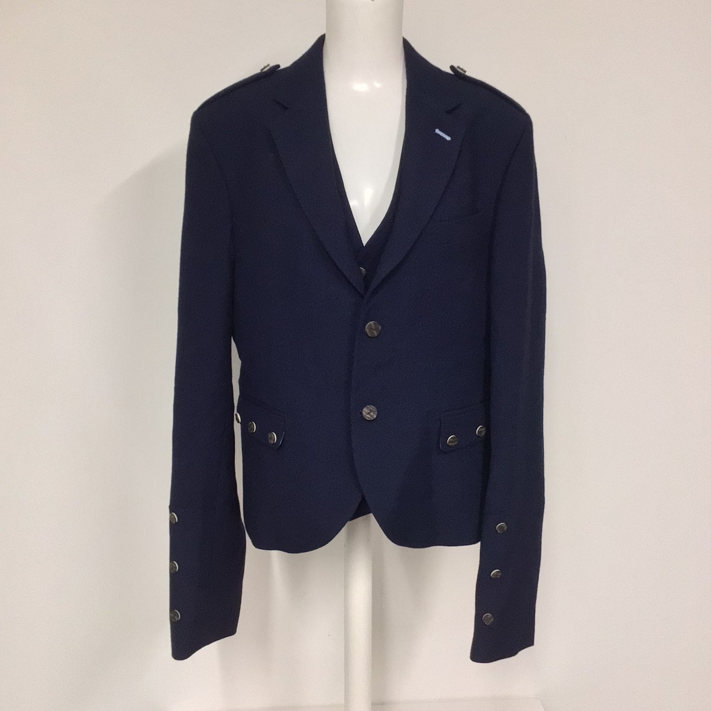 MacGregor MacDuff Blue 2 Piece Set Jacket & Waistcoat Size Ch40-44" (approx.)