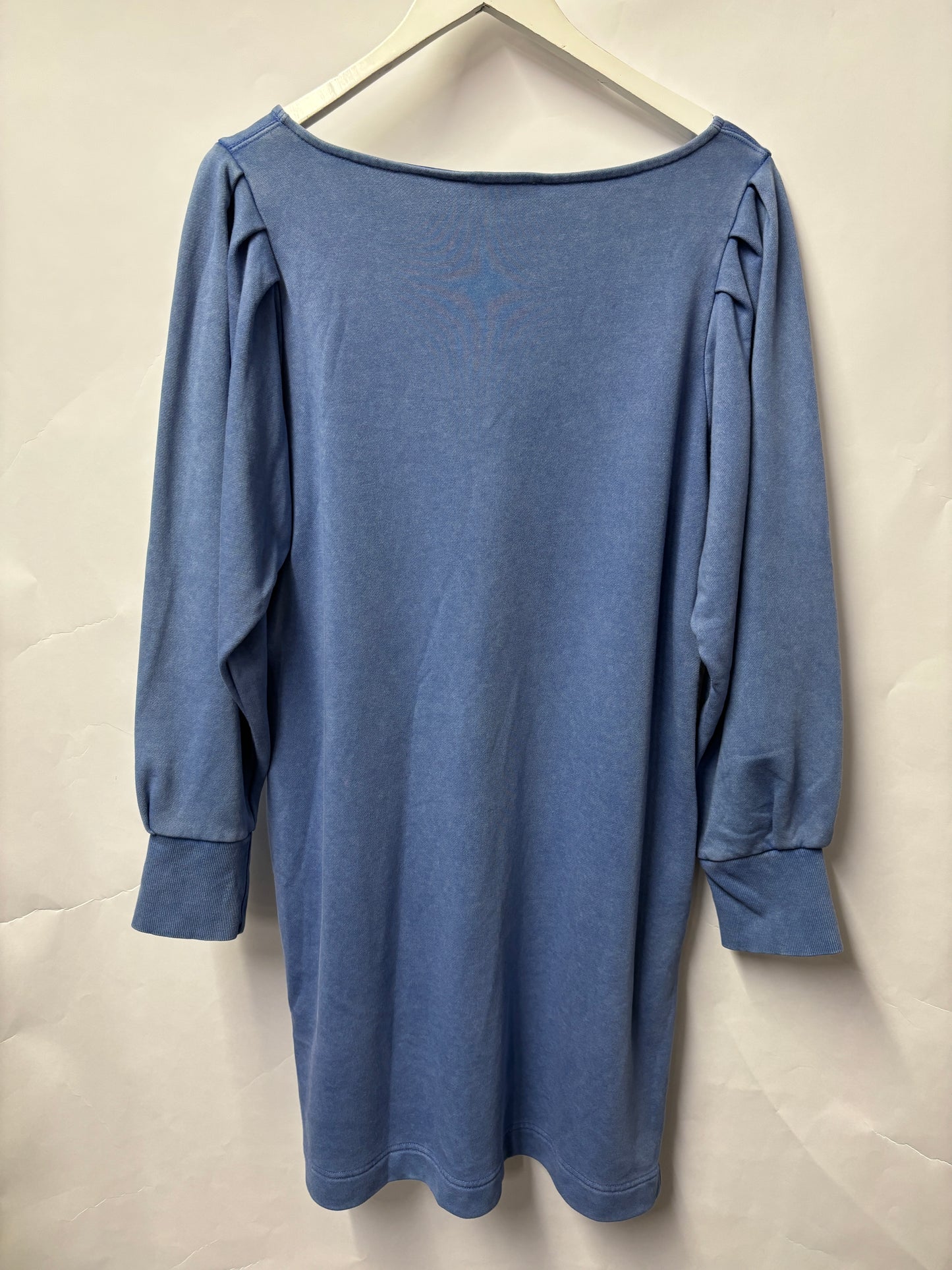 Oliver Bonas Blue Cotton Blend Sweatshirt Style Dress 16