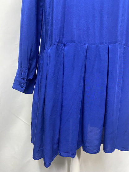 ba&sh Blue Collared Tiered Shirt Dress Medium