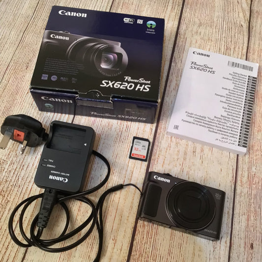 Canon PowerShot SX620 HS Wi-Fi Digital Camera w/Box & Charger