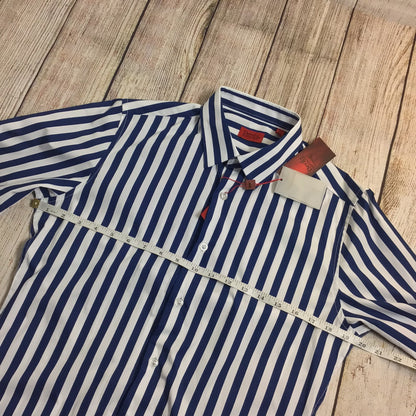 BNWT Devil's Advocate Blue & White Striped Shirt RRP £55 Size S